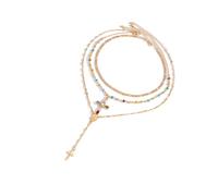 Shuade Collier croisé polyvalent avec chaîne réglable pour superposer des bijoux légers et minimalistes à porter au quotidien et lors d'événements, collier multicouche pour femme, taille unique, Comme