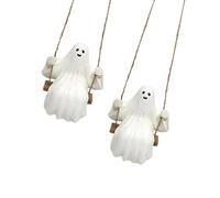 Shuade Décoration légère à suspendre en forme de tête de mort en résine pour intérieur ou extérieur - Décoration d'Halloween pour salle de bain et terrasse