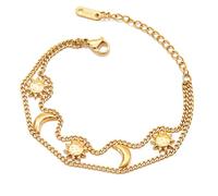 Shuade Design minimaliste soleil et breloque en acier inoxydable double couche bijoux de poignet unique pour tenues quotidiennes soleil en acier inoxydable