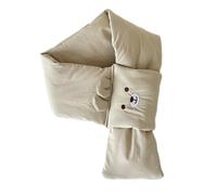 Shuade Écharpe d'hiver en nylon pour bébé avec ouverture cachée pour activités de plein air, cadeau doux, écharpe convertible en coton avec ouverture cachée, Ours beige., taille unique