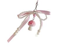 Shuade Élégant ruban perles bowknot porte-clés en résine léger accessoire pour femme cadeau décoration nœud en résine avec ruban et perles, Corde de suspension, taille unique