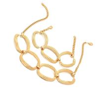 Shuade Ensemble collier circulaire géométrique et bracelet réglable pour porter tous les jours