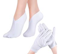 Shuade Gants et chaussettes de beauté en coton pour spa, eczémas, mains sèches, pieds craquelés, soins de la peau des mains et des pieds, jour et nuit