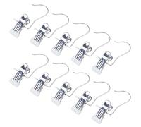 Shuade Lot de 10 cintres multifonctionnels réglables pour vêtements et pantalons - Clips en acier inoxydable - Crochets de serviette de voyage avec revêtement en caoutchouc