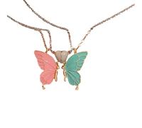Shuade Lot de 2 colliers avec pendentif papillon avec fermoir en forme de cœur et caractéristique lumineuse unique pour filles, One Size, Métal, Pas de pierre précieuse