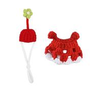 Shuade Lot de 2 robes et chapeaux en tissage synchronisé pour animaux de compagnie, rongeurs, costume doux ventilé pour fêtes, quêtes quotidiennes, costume de célébration pour petits animaux