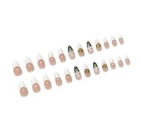 Shuade Lot de 24 faux ongles artificiels en acrylique faciles à appliquer pour femmes et étudiants à la mode en 3D