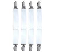 Shuade Lot de 4 attaches réglables pour drap de lit - Élastiques - Housse de matelas - Support d'angle - Pinces à pinces - Bretelles - Cordon décoratif