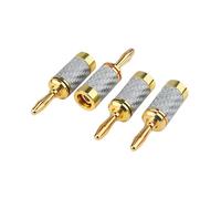 Shuade Lot de 4 fiches bananes auditives avec blindage et installation facile sans soudure