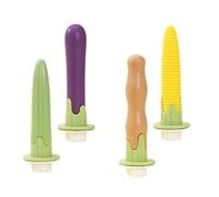 Shuade Lot de 4 perchoirs à oiseaux pour perroquets avec texture broyée pour mâcher en toute sécurité et se reposer confortablement sur le thème des légumes