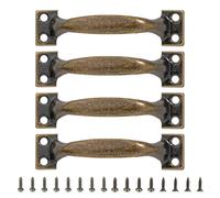 Shuade Lot de 4 poignées de tiroir de commode en métal pour porte de grange et armoires, poignées de meubles antiques, quincaillerie de cuisine, portail noir