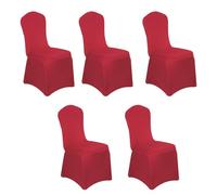 Shuade Lot de 5 housses de chaise lavables en polyester avec fermeture élastique - Tissu résistant aux éclaboussures pour tables de banquet, décorations de fête et lieux d'hospitalité - Imperméables