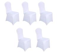 Shuade Lot de 5 housses de chaise lavables en polyester avec fermeture élastique - Tissu résistant aux éclaboussures pour tables de banquet, décorations de fête et lieux d'hospitalité - Imperméables