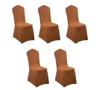 Shuade Lot de 5 housses de chaise lavables en polyester avec fermeture élastique - Tissu résistant aux éclaboussures pour tables de banquet, décorations de fête et lieux d'hospitalité - Imperméables