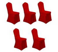 Shuade Lot de 5 housses de chaise lavables en polyester avec fermeture élastique - Tissu résistant aux éclaboussures pour tables de banquet, décorations de fête et lieux d'hospitalité - Imperméables