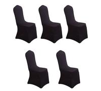 Shuade Lot de 5 housses de chaise lavables en polyester avec fermeture élastique - Tissu résistant aux éclaboussures pour tables de banquet, décorations de fête et lieux d'hospitalité - Imperméables