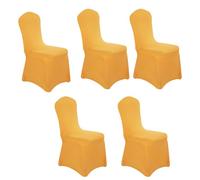 Shuade Lot de 5 housses de chaise lavables en polyester avec fermeture élastique - Tissu résistant aux éclaboussures pour tables de banquet, décorations de fête et lieux d'hospitalité - Imperméables