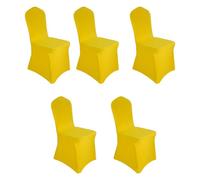 Shuade Lot de 5 housses de chaise lavables en polyester avec fermeture élastique - Tissu résistant aux éclaboussures pour tables de banquet, décorations de fête et lieux d'hospitalité - Imperméables
