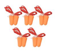 Shuade Lot de 5 paires de bouchons d'oreilles réutilisables en mousse avec cordon pour travail, étude, repos, construction antibruit