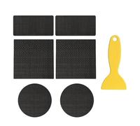 Shuade Lot de 6 rubans adhésifs de réparation pour tapis de trampoline avec grattoir imperméable pour jardin, rebond, parc, jeux faciles à utiliser