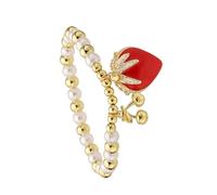 Shuade Perles de fruits délicates confortables et élastiques pour poignet - Texture cuivre - Convient pour les chercheurs de bijoux individuels, taille unique, Comme décrit
