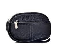 Shuade Petit portefeuille avec dragonne pour femme avec porte-clés, portefeuille avec fermeture éclair, poche pour pièces de monnaie, porte-cartes de crédit, pochette en cuir, Noir , Beauté de masse