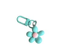 Shuade Porte-clés floral en résine colorée à la mode, design à cinq pétales, portable pour usage quotidien, pour amis et couples, porte-clés élégant en résine pour femme, Vert, taille unique