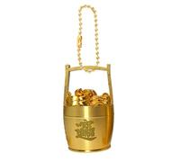 Shuade Porte-clés sur le thème du Nouvel An - Breloque en caoutchouc - Accessoire à suspendre pour sac à main, sac à dos, voiture, décoration intérieure - Porte-lingot doré, Un seau d'or, taille