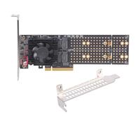 Shuade Quatre adaptateurs NVMe avec technologie de commutateurs PCIe3.0 en aluminium, dissipateur thermique double profil, systèmes de reconnaissance non BIOS, adaptateurs PCIe divisés