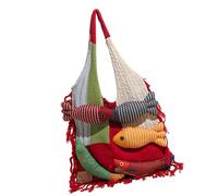 Shuade Sac de travail en tricot à la mode avec motif poisson, intérieur spacieux pour les courses essentielles, voyage, polyester texturé doux, sac de bureau pour femme, grande capacité, Rouge, One