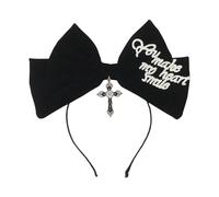 Shuade Serre-tête punk surdimensionné rétro pour concerts de rock, festival de musique, croix, accessoire de coiffe sombre unisexe