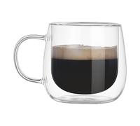 Shuade Tasse à boisson décorative avec poignée en verre borosilicate transparent élégant en verre borosilicate avec poignée