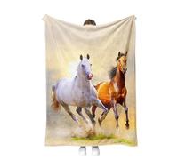 SHUAIG Couverture Douillette pour Cheval,Couverture de Cheval 3D,couvertur de canapé pour Adolescents, Adultes, Style campagnard Rustique pour lit. (Style 2, 130x150 cm)
