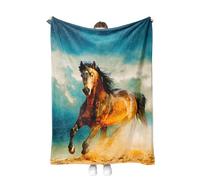 SHUAIG Couverture Douillette pour Cheval,Couverture de Cheval 3D,couvertur de canapé pour Adolescents, Adultes, Style campagnard Rustique pour lit. (Style 3, 130x150 cm)