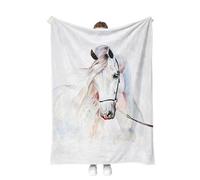 SHUAIG Couverture Douillette pour Cheval,Couverture de Cheval 3D,couvertur de canapé pour Adolescents, Adultes, Style campagnard Rustique pour lit. (Style 1, 150x200 cm)