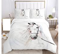 SHUAIG Housse de Couette,Cheval pour 3D Printing | Housse de Couette Cheval pour 3D Printing,Animal Chevaux Moteur Microfibre Couverture de lit Ensemble(H2, 220x240cm)