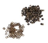 SHUAIGUO 100pcs Metal Eyelets Small Brommets Laveuses, Laiton avec Rondelles en Fer, Diamètre Intérieur de 4/5/6 Mm, Kit de Couture Bricolage en Cuir, Accessoires Décoratifs (5 mm)
