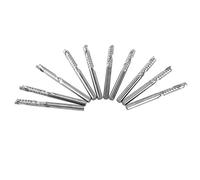 SHUAIGUO 10pcs 3.175 * 15 Mm Single Flûte Tungsten Carbure End Mills CNC Bits Set, Coupe Lisse pour Bois, Acrylique, PVC, MDF et Panneau de densité, Nettoyage Efficace de la Puce