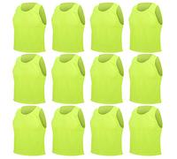 SHUAIGUO 12pcs Small Mesh Children Football Training Gite, Hrepidable Fluorescent Green Taille - -Season, Rapide à Séchage, Haute visibilité, Polyvalent