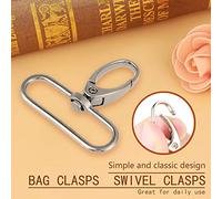 SHUAIGUO 20pcs Sac en Alliage Zinc Fermont Les Clips de Déclenchement Pivotants - Hooks de Porte-clés, Conception Classique, Dimensionnement Polyvalent et Polyvalent pour Le Bricolage et (38 mm)
