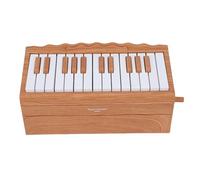 SHUAIGUO Calendrier de Piano Jouable BT à 25 Touches, Clavier électronique avec 52 Chansons de Renommée Mondiale, 8 Modes D'instrument, Lumières LED, Musique Rechargeable, Décoration (Couleur du bois)