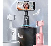 SHUAIGUO Cardan Intelligent de Suivi Automatique du Visage à 360° pour Smartphone, Diffusion en Direct, Chat Vidéo, Objectif Réglable, Base Stable, Contrôle Gestuel et Reconnaissance AI (Noir)