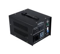 SHUAIGUO Convertisseur de tension avec système de ventilation intégré pour conversion de puissance haute efficacité, alliage d'aluminium noir, taille 23,8 x 19 x 15 cm (prise britannique 1000 W)
