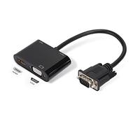 SHUAIGUO Convertisseur HD VGA vers pour Ordinateurs de Bureau et Projecteurs, Prise en Charge Multicanal et Installation Facile avec Câbles Micro USB Inclus
