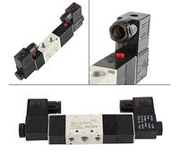 SHUAIGUO DC 24V BSP 1/4 l'électrovanne Pneumatique, Normalement fermé en 3 Positions 5, Structure de Colonne Coulissante, Bonne étanchéité, Entraînée électriquement, sans Lubrification Nécessaire