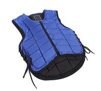 SHUAIGUO Enfants Viette d'équitation - Gilet équestre des Enfants Bleus, Nylon + Mousse, Conception Réglable, Absorption de Choc, Facile à Nettoyer, sécurité (CL)