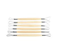 SHUAIGUO Ensemble de Sculpture en Bois en Bois 6 Pcs, Kit d'artisanat de Modélisation Poterie à Double extrémité pour la Céramique, les Bijoux et la Sculpture Cire