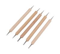 SHUAIGUO Ensemble de Stylet à Poil à Double extrémité, 5pcs Outils de Gravure en Bois et en Acier pour la Sculpture Poterie Argile et la Peinture Artisanale
