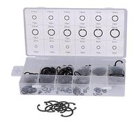 SHUAIGUO Kit d'assortiment à Anneau de 300pcs, Alloye en Acier en Alliage Interne Circlip Rings de Retenue avec Pince à Nez d'aiguille et Boîte Rangement Plastique, traité la Chaleur pour les