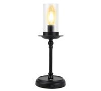 SHUAIGUO Lampe de Table Rechargeable Lampe de Bureau avec Fonction Gradation en Continu, Température Couleur Chaude 3 000 K pour Un Dîner Confortable, Couleur du Produit : Noir (1 pièce)